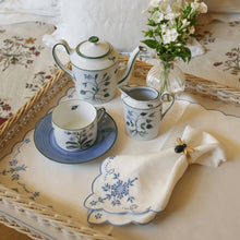 Blue Thistle Scalloped Napkin