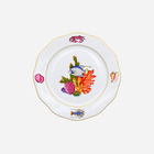 Herend Bermuda Fishes porcelain dinner plate with blue tropical fish, colourful coral and shell motifs