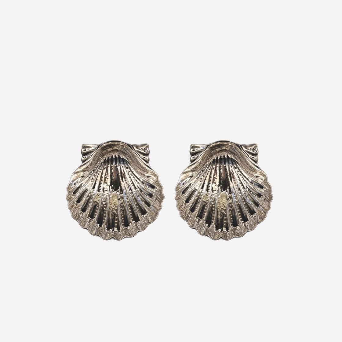 A Pair of Vintage Sterling Silver Shells Small