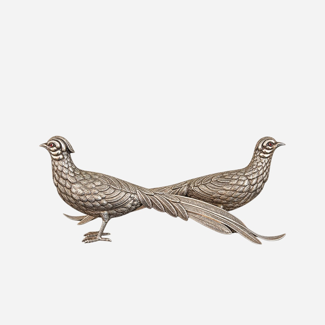 A Vintage Pair of Sterling Silver Pheasants Small