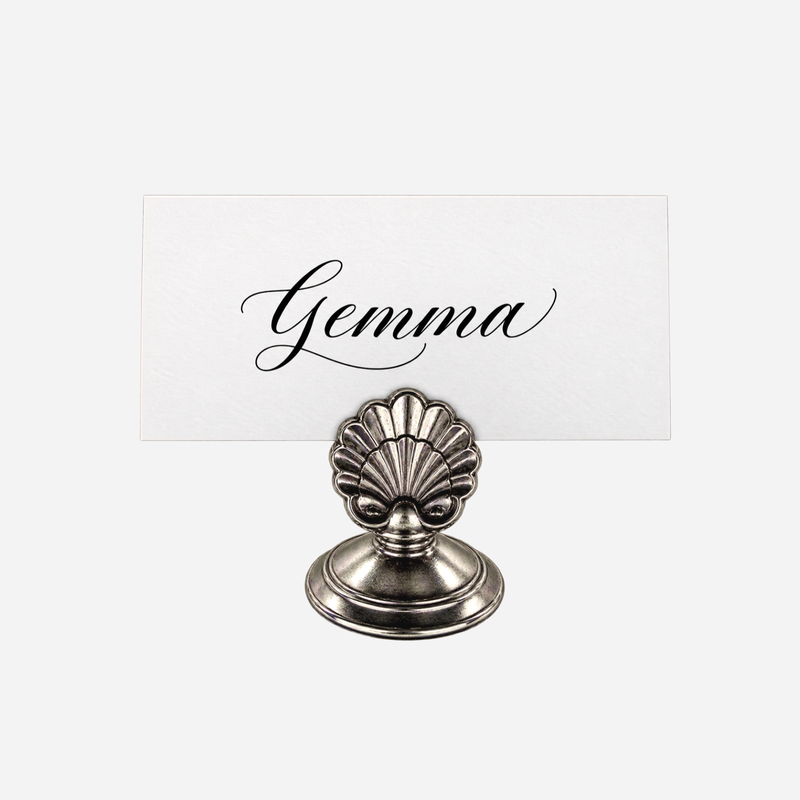 A Vintage Set of 6 Sterling Silver Shell Place Card Holders