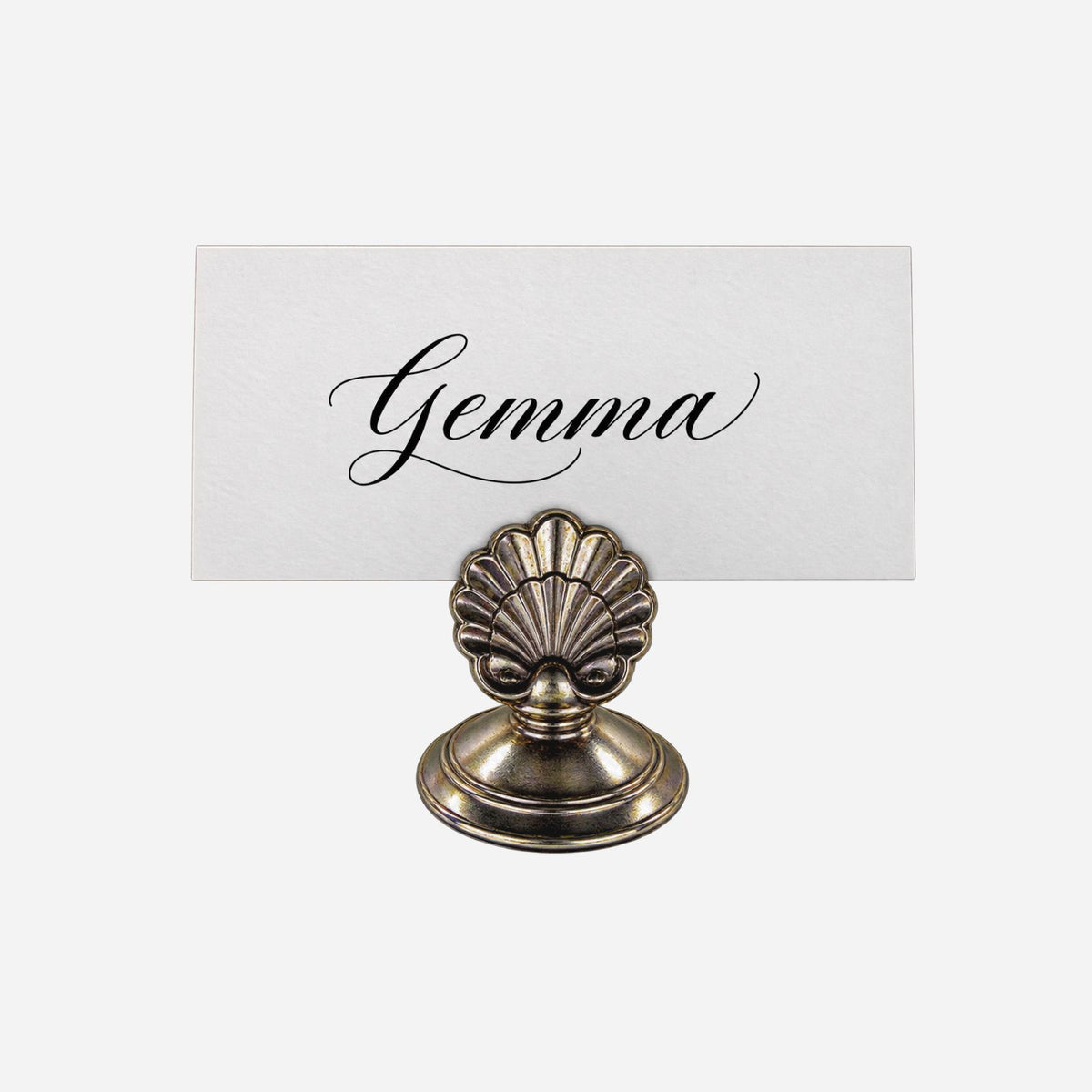 A Vintage Set of 6 Sterling Silver Shell Place Card Holders