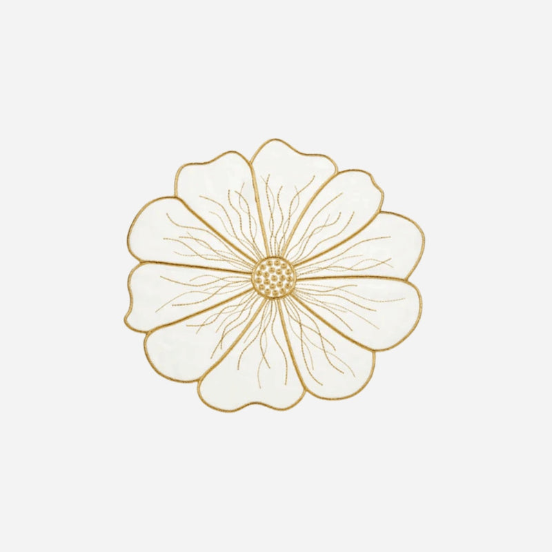Anemone Coaster White & Gold - Set of 4