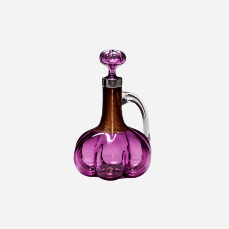An Antique Amethyst Claret Pumpkin Carafe