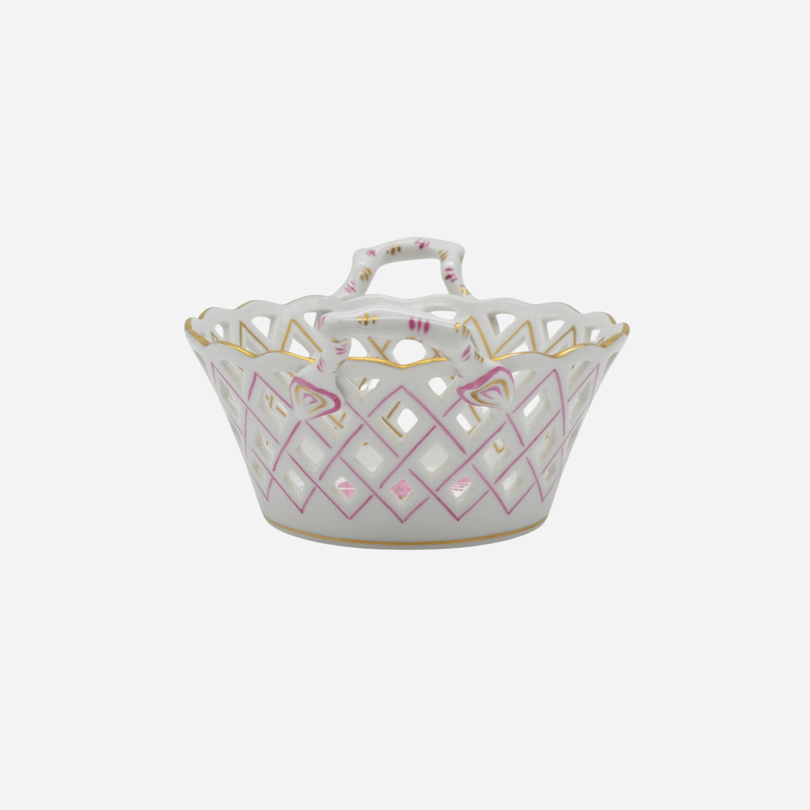 Antique Herend Apponyi Pink Bread Basket
