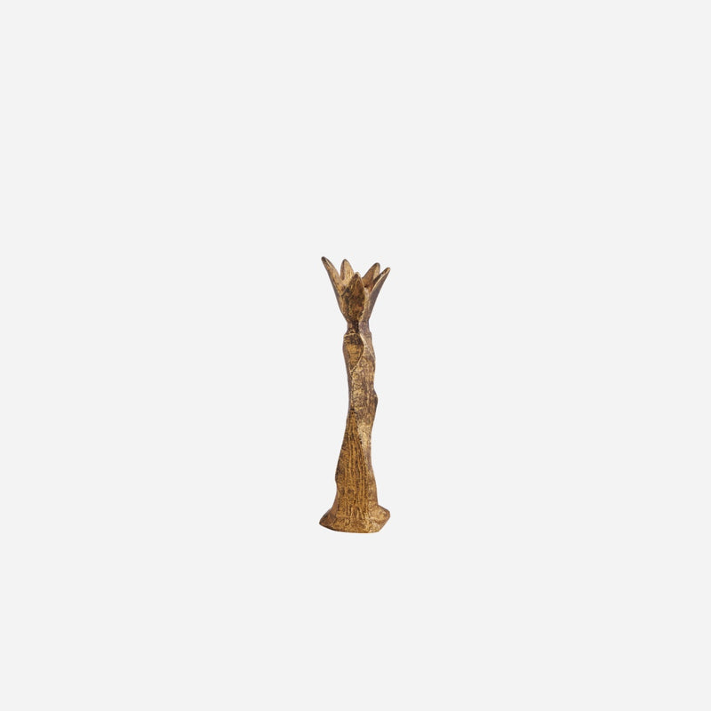 Antique Brass Palm Candlestick