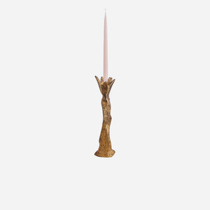 Antique Brass Palm Candlestick