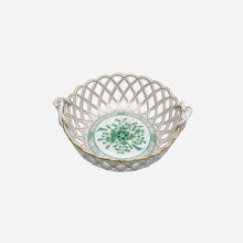 An Antique Herend Apponyi Green Basket