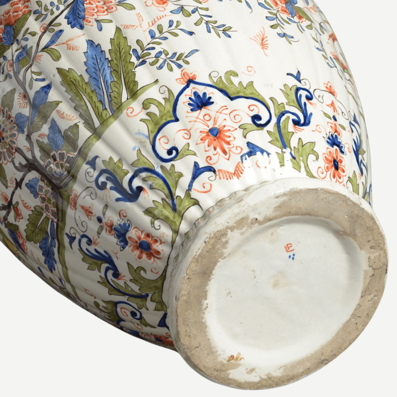 Bonadea | Antiques & Vintage | Antique Polychrome Delft Vase & Cover