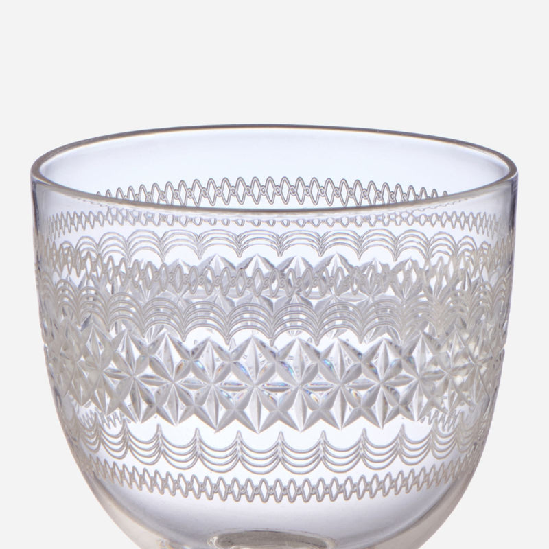 A Set of 6 Antique Engraved Port Glasses