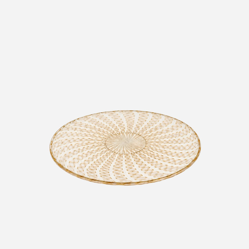 An Antique Salviati Latticino Glass Tray