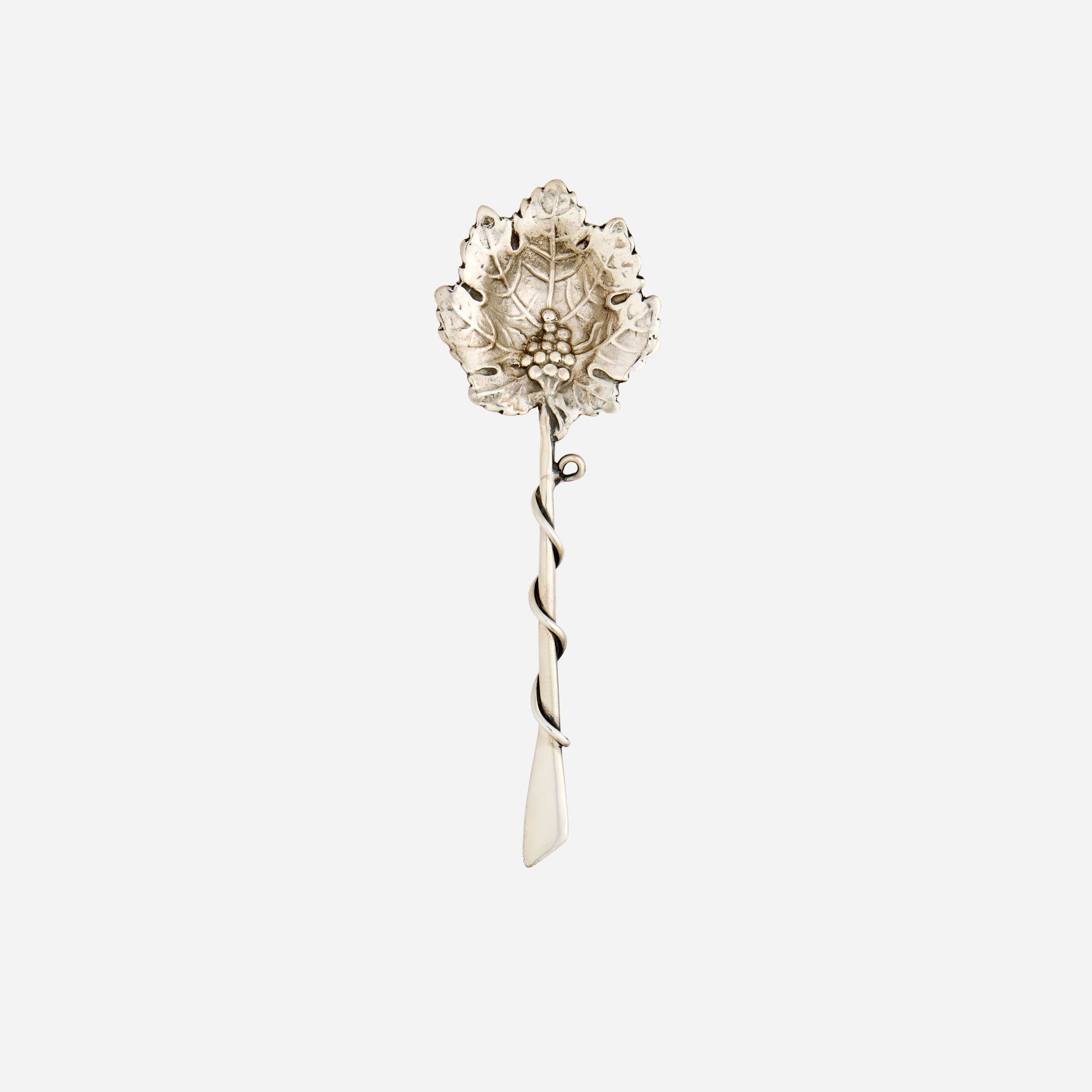 Antique Silver Grape Leaf Spoon