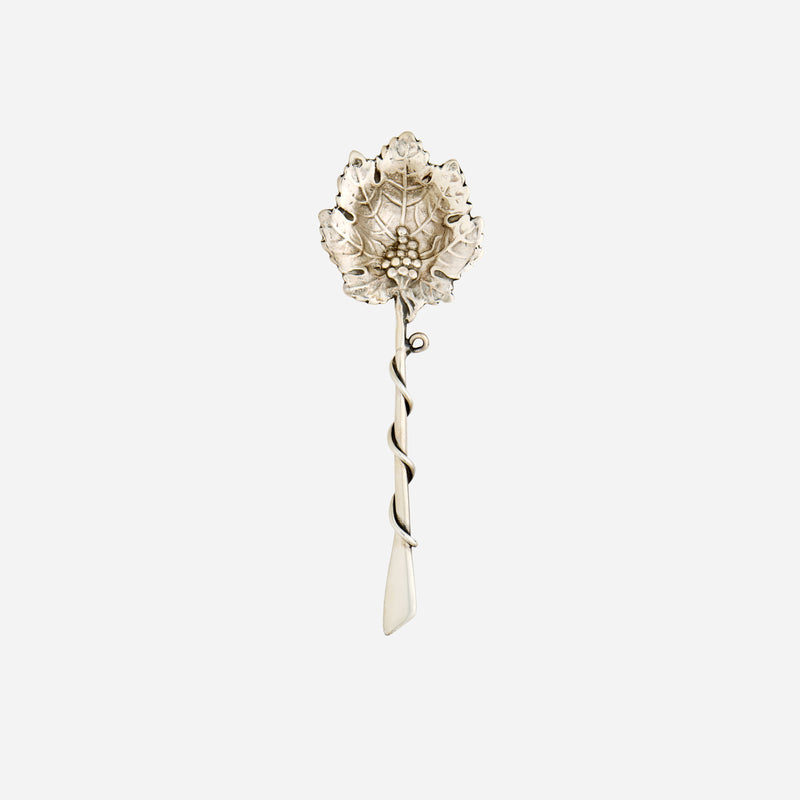 Antique Silver Grape Leaf Spoon