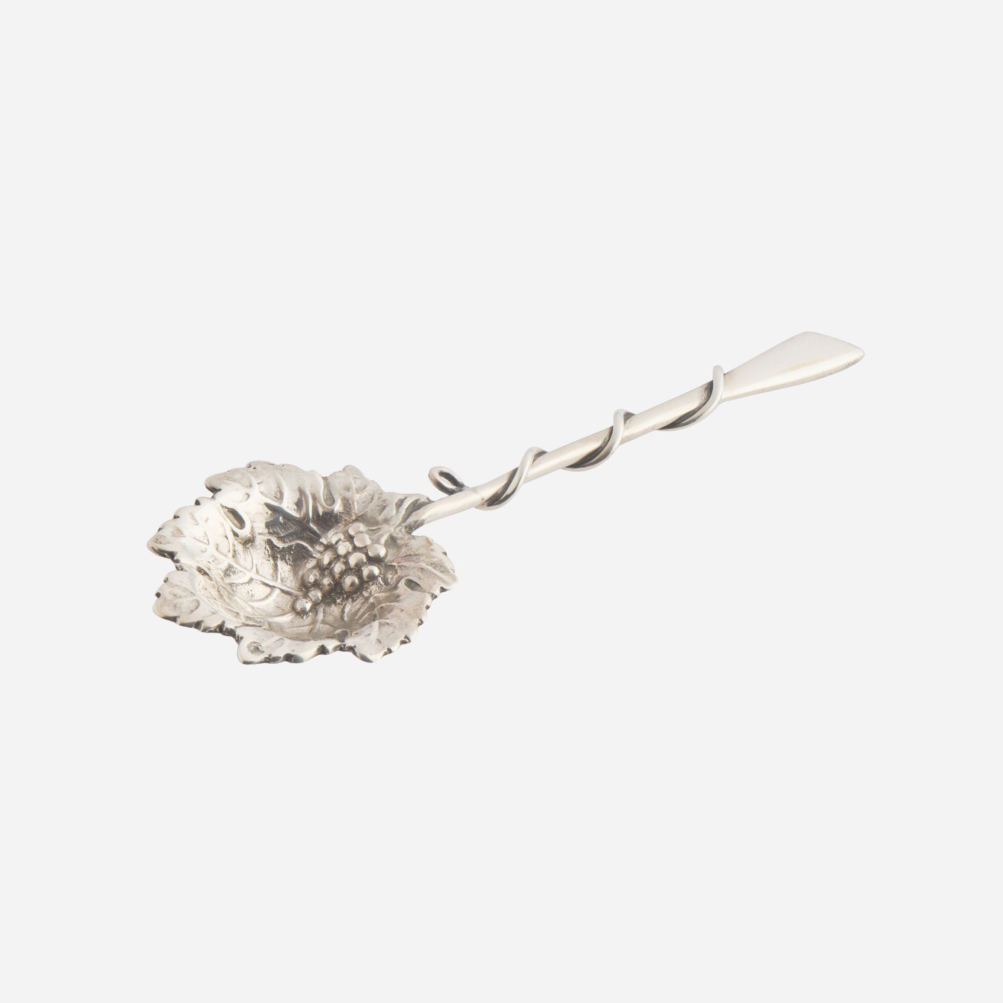 Antique Silver Grape Leaf Spoon