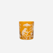 Chinoiserie Monkey Double Old Fashioned Tumbler Amber - Set of 2