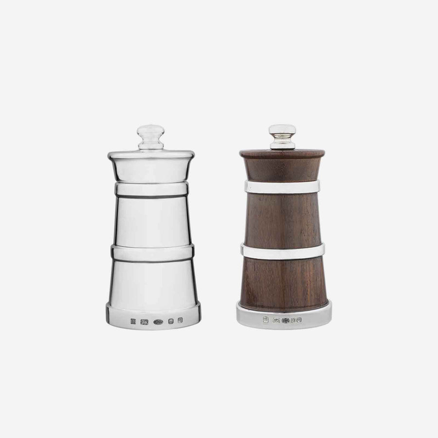 Bonadea Rosewood and Silver Salt & Pepper Grinder Set