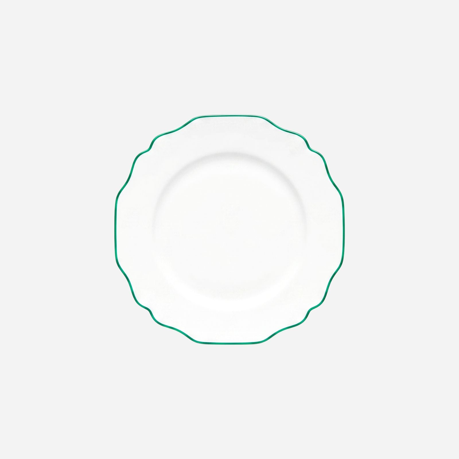 Belvedere Emerald Green Rim Dessert Plate