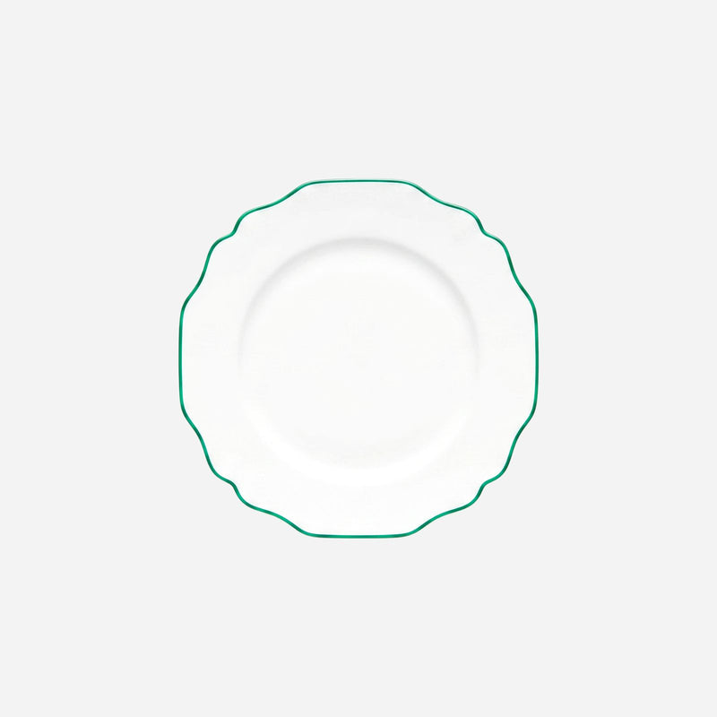 Belvedere Emerald Green Rim Dessert Plate