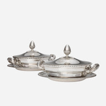 An Antique Pair of 19th Century French Silver Tureens with Dishes by Odiot à Paris