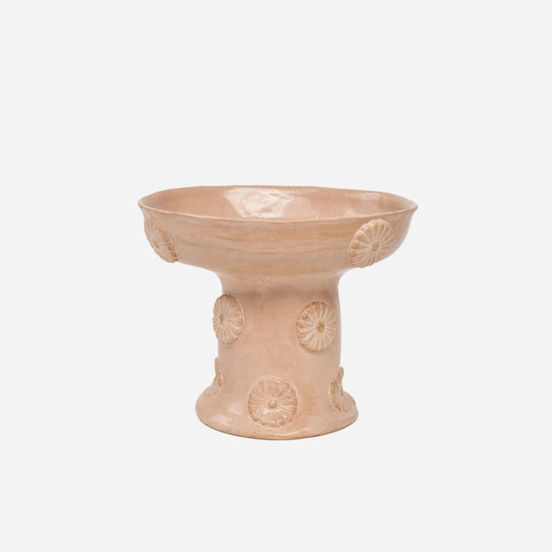 Ceramic Relief Small Footed Bowl