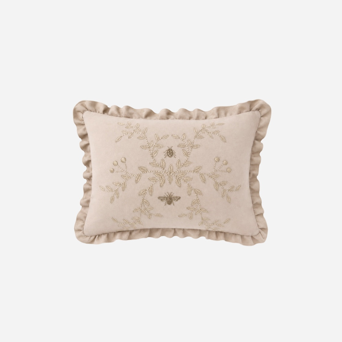 Honey Bee Hand-Embroidered Cushion