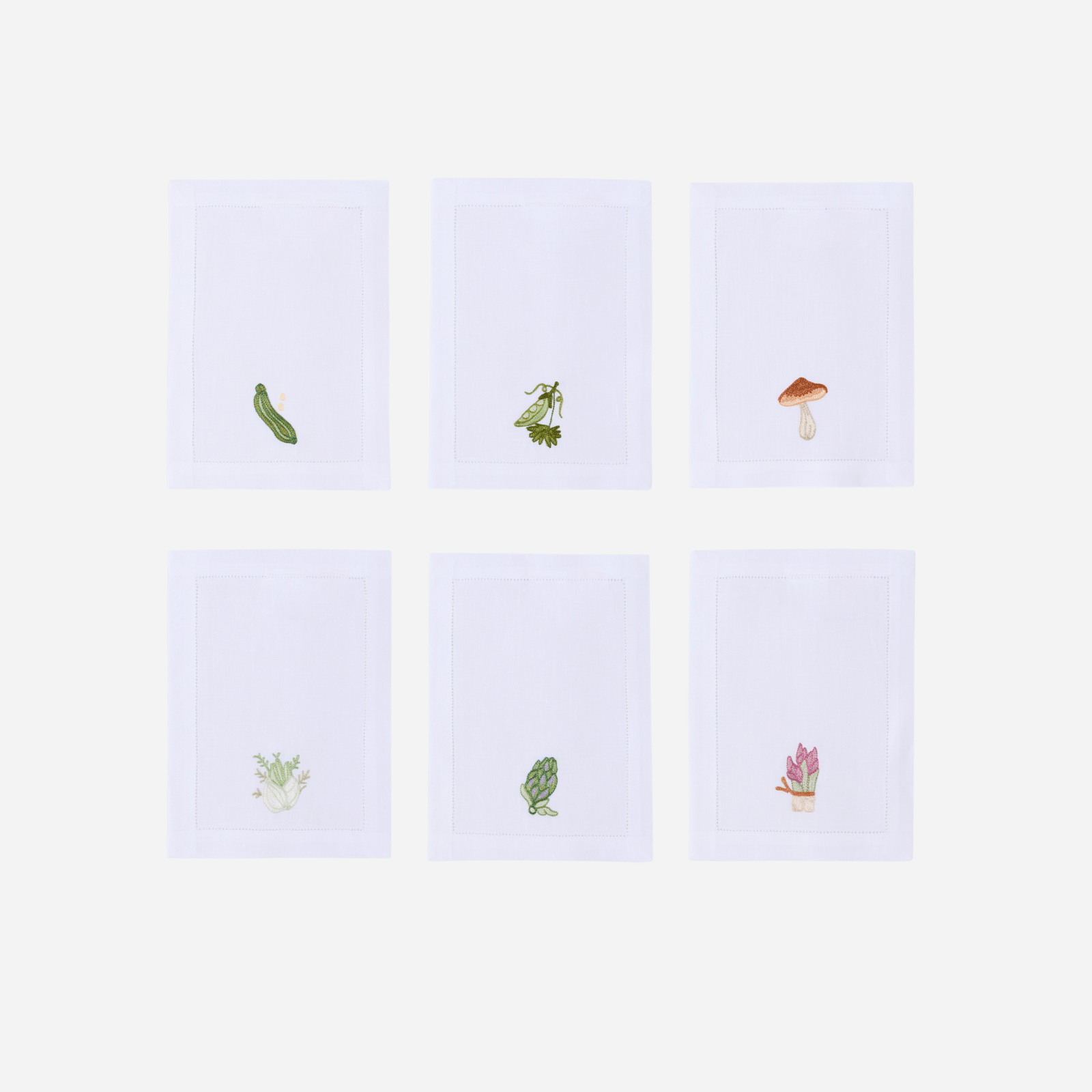 Natura Vegetable Cocktail Napkin - Set of 6