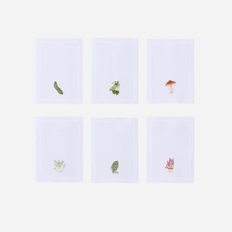 Natura Vegetable Cocktail Napkin - Set of 6
