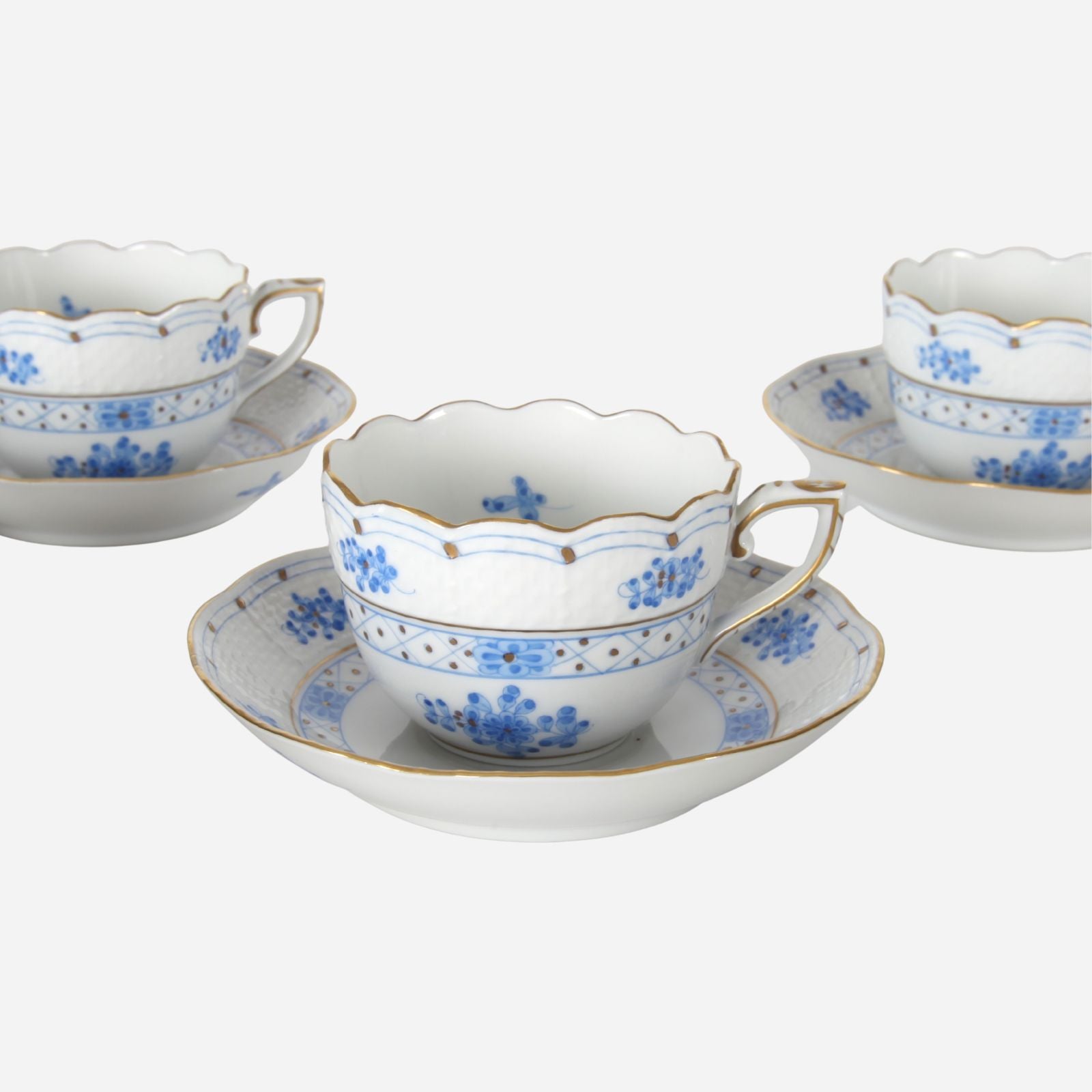 An Antique Herend Apponyi Blue Coffee Service