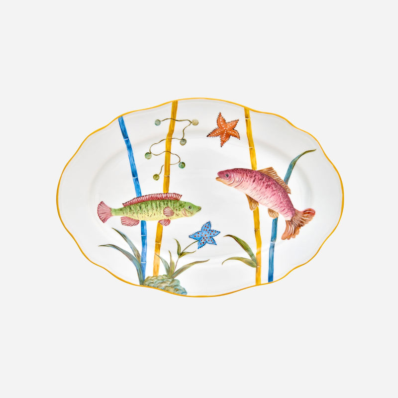 Fish & Bamboo Serving Platter