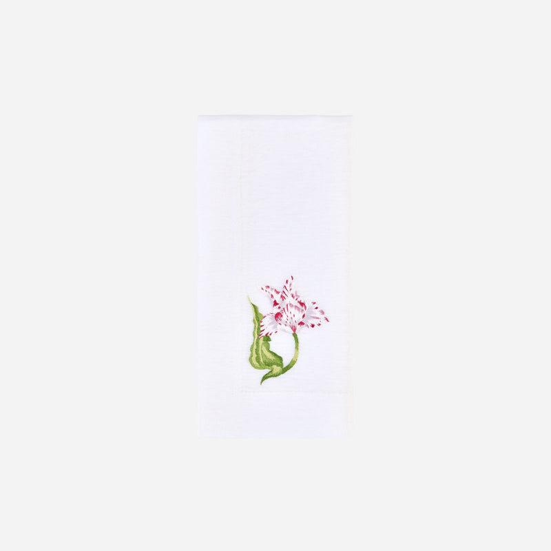 Old Master Tulips Embroidered Dinner Napkin - Set of 4