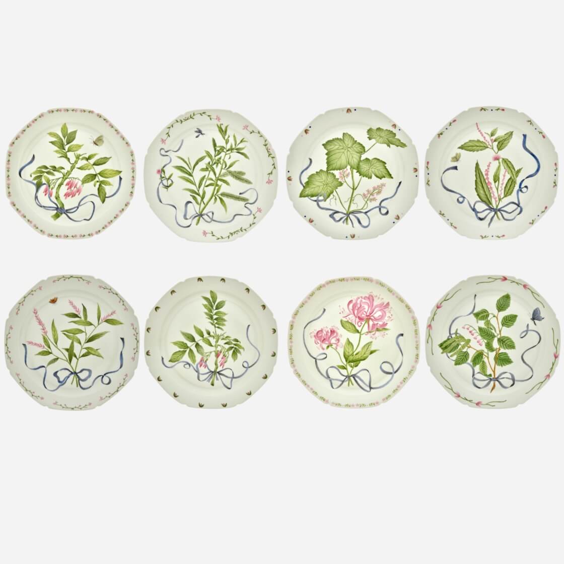 Botanical Tressé Dinner Plate - Set of 8