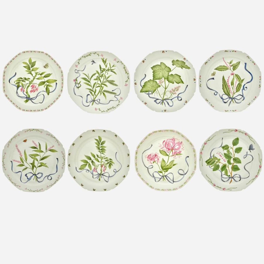 de Gournay Botanical Tressé Dinner Plate - Set of 8