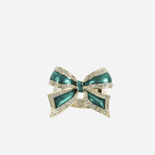 Load image into Gallery viewer, Bow Napkin Ring Emerald - Set of 4
