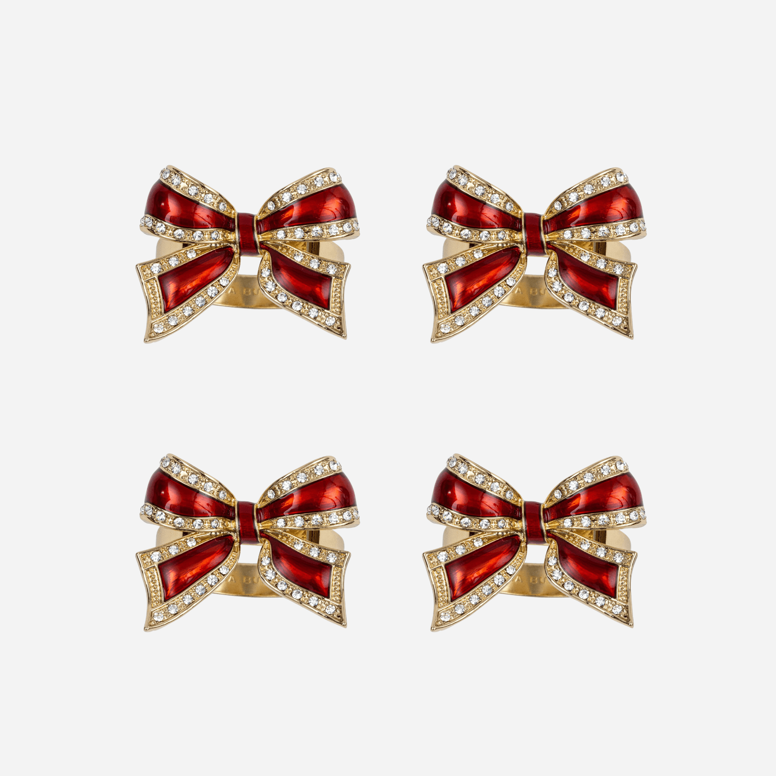 Bow Napkin Ring Ruby - Set of 4