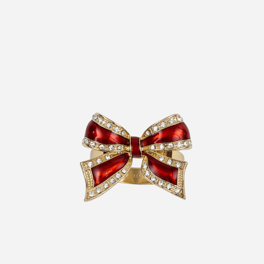 Joanna Buchanan Bow Napkin Ring Ruby - Set of 4