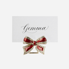 Load image into Gallery viewer, Bow Place Card Holder Ruby - Set of 4
