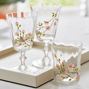 Cherry Blossom White Wine Glass