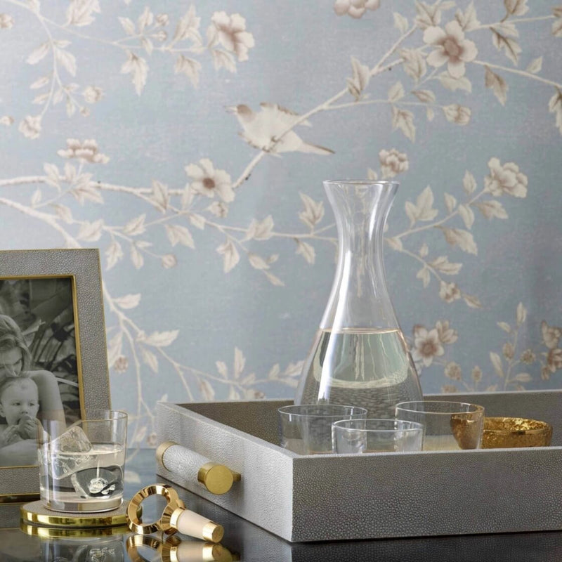 Classic Shagreen Serving Tray Dove