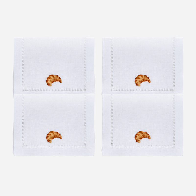 Croissant Cocktail Napkin - Set of 4