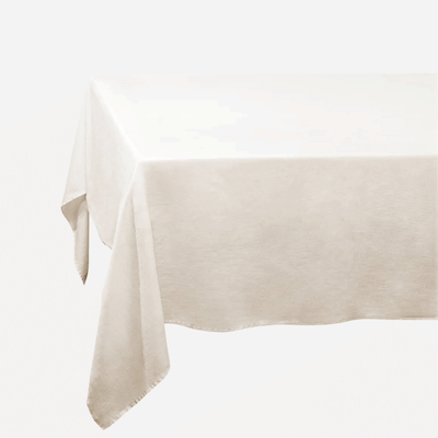 L'Objet Ecru Linen Sateen Tablecloth - Large
