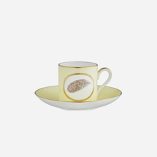 Load image into Gallery viewer, Egg &amp; Feather Espresso Cup &amp; Saucer
