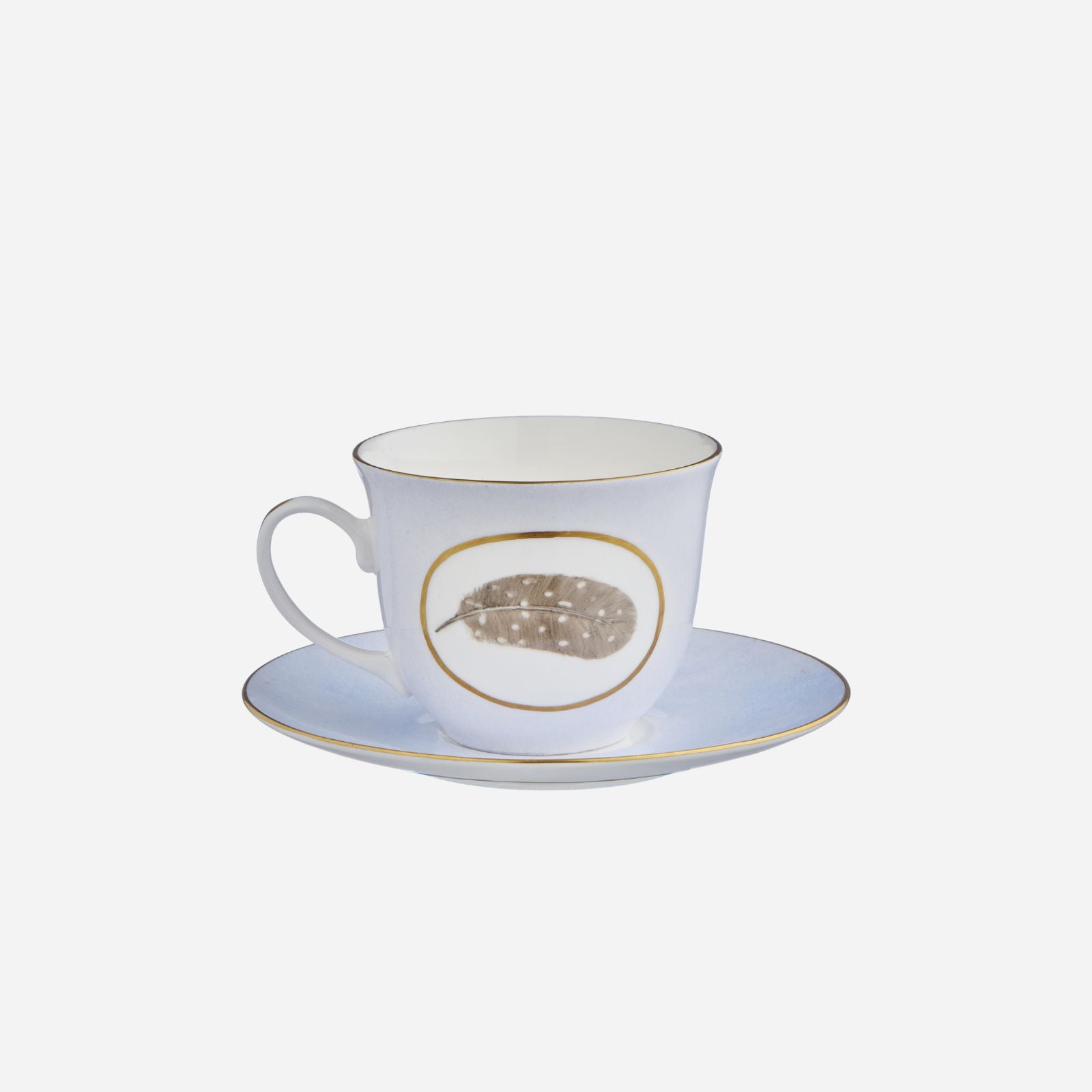 Egg & Feather Breakfast Cup & Saucer