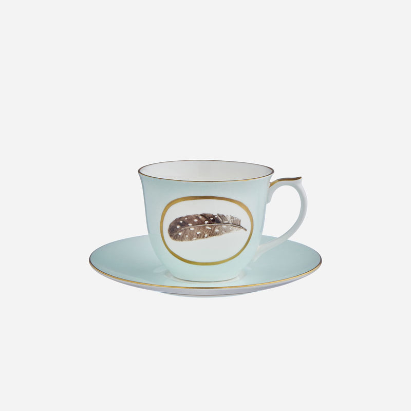 Egg & Feather Breakfast Cup & Saucer
