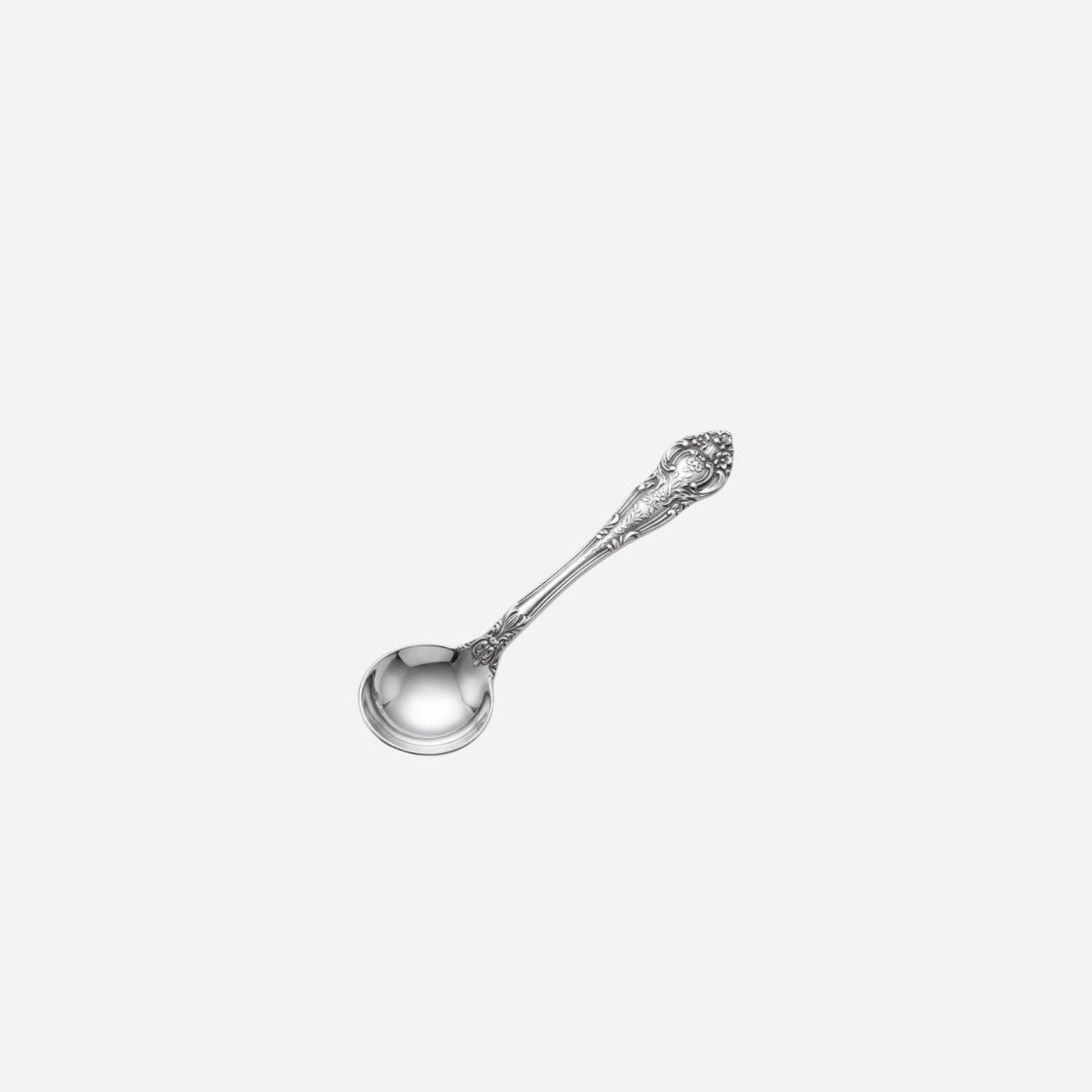 Engraved Silver Salt Cellar Spoon