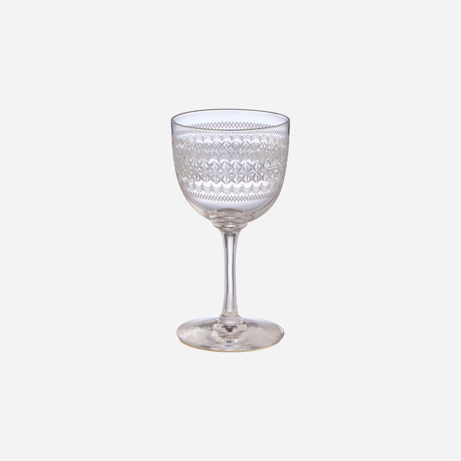 A Set of 6 Antique Engraved Port Glasses