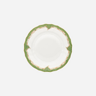 Fish Scale Green & Gold Dessert Plate Rocaille