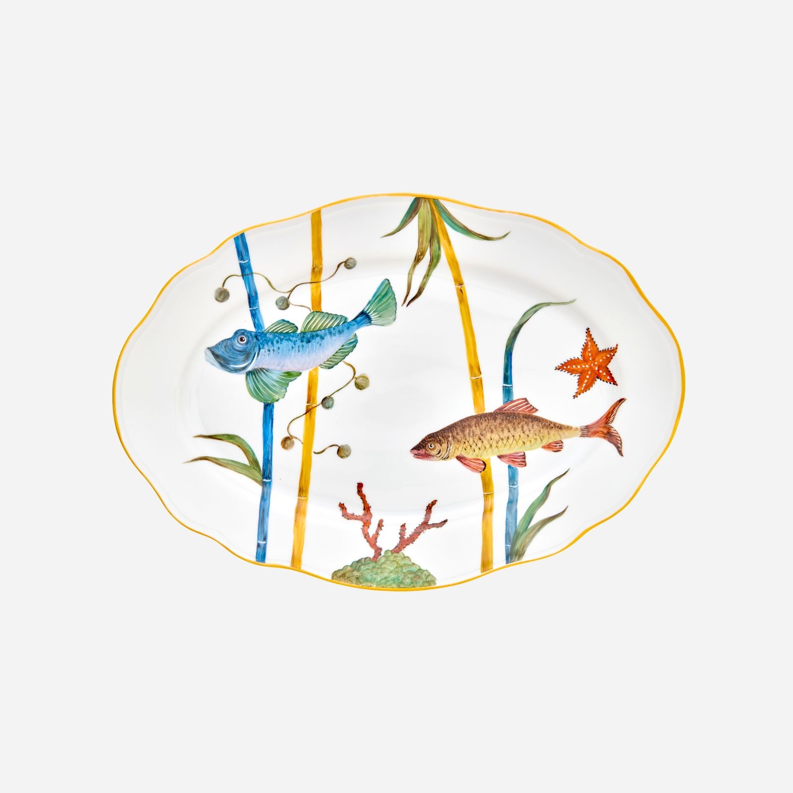 Fish & Bamboo Serving Platter