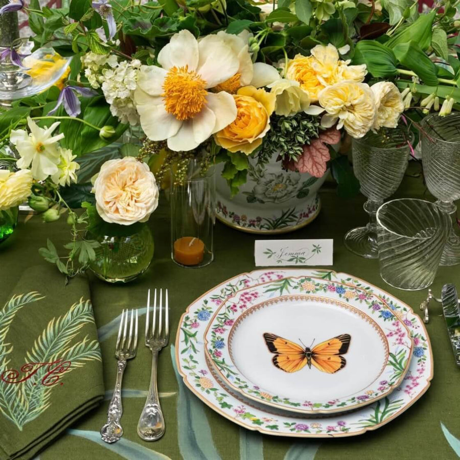 de Gournay Flora Britannica Dessert Plate - Set of 6