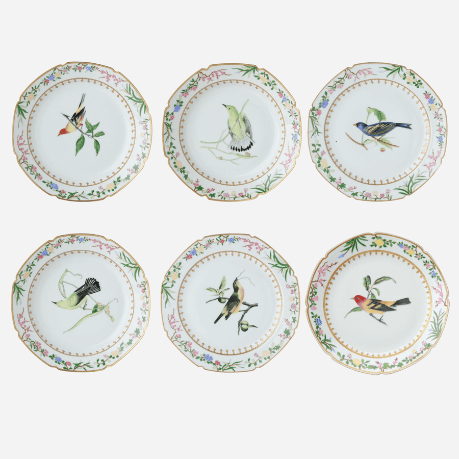 de Gournay Flora Britannica Dessert Plate - Set of 6
