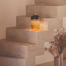 Folia Dark Wood Amber Portable Lamp